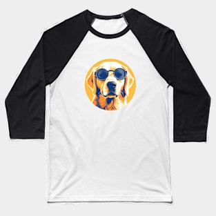 Cute Golden Retriever Wearing Sunglasses Baseball T-Shirt